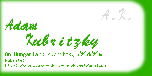 adam kubritzky business card